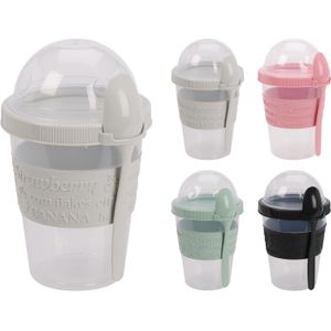 Excellent Houseware Yoghurtbeker Kunststof 600ml Met Lepel transparant Excellent Houseware Vershouddoos