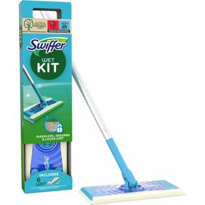 Swiffer WET Vloerreiniger Starterkit 7-delig Met 6 Natte Doekjes blauw Kunststof Swiffer Vloerwisser accesoires
