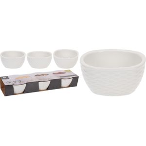 Snackschaalset porselein 3-delig wit Porselein Excellent Houseware Serveerschaal (23.0000cm x cm)