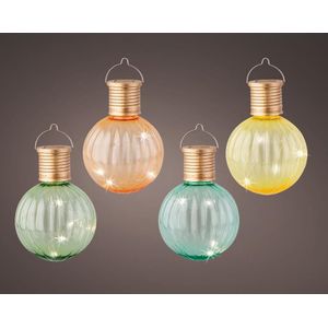 Lumineo LED Solar bulb Ø8-H11cm pastelkleuren (1 stuk) assorti