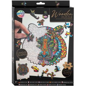 Moxy Houten Puzzel Tijger 130 Stukjes 30x22cm Moxy Puzzel