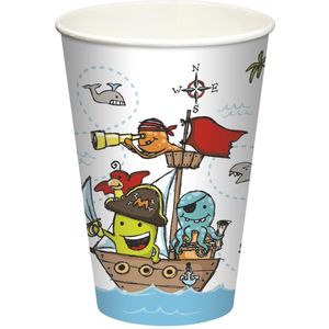 Set A 10 Drinkbekers Pirate Crew Karton 0,2l Ø7x9,7cm multi PapStar Drinkbeker