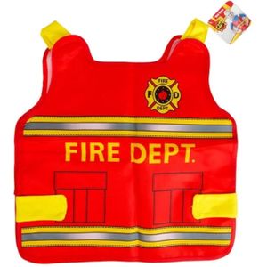 Toi Toys Fire Fighter Brandweerman Vest rood Polyester Toi-Toys Verkleedkleding