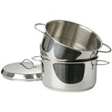 Eurocuisine stomerset 16cm RVS met stalen grepen 1.8liter zilver RVS Eurocuisine Pan (16.0000cm x 16.0000cm)