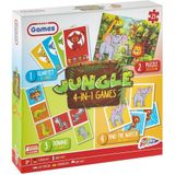 Grafix 4-in-1 Spel Jungle Kwartet, Domino, Memory En Puzzel Grafix Bordspel