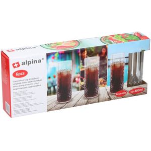 Alpina Longdrinkglasset Kunststof 6-delig 400ml transparant Alpina Longdrinkglas