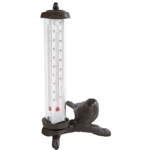 Buitenthermometer Vogel Metaal 11,5x9,5x19cm Antiek Bruin bruin Merkloos