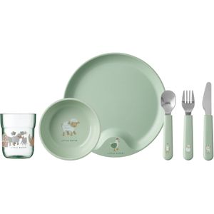 Mepal Set Kinderservies Mio 6-delig - Little Farm- Little Dutch groen Mepal Kinderservies