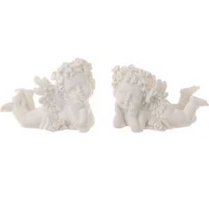 HBX natural living Deco engel keramiek 7x4x5,5cm wit verschillende Keramiek HBX natural living Decoratief beeld of figuur (7.0000cm x 4.0000cm)