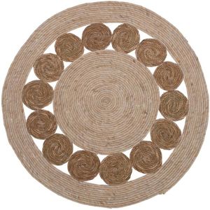 Kleed Gevlochten Rond Ø80cm bruin Home & Styling Vloerkleed (80cm x80cm)