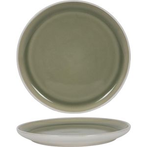 Dinerbord Matwit/groen Ø27cm Doos A 6 Stuks groen Aardewerk Merkloos Bord