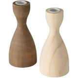 Boltze Home Kandelaar Hout H17cm Allaro hout Boltze Home Kandelaar