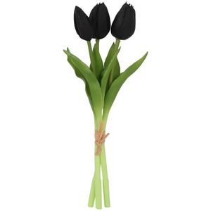 Countryfield Kunstboeket tulpen zwart 12x12x29cm zwart Kunststof Countryfield Kunstbloem