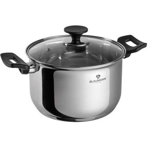 Blaumann Kookpan met deksel Gourmet Line 20cm zilver RVS Blaumann Pan