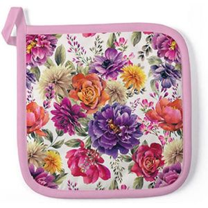 Ambiente Pannenlap Anne wit 20x20cm katoen paars Katoen Ambiente Pannenlap (20.0000cm x 20.0000cm)