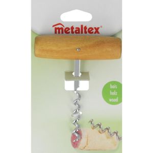 Metaltex Kurkentrekker Hout/RVS 10,5cm zilver Metaltex Opener