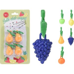 Tafelkleedgewichten Fruit Kaart A 4 Stuks (per Kaart) multi kunststof Pro Garden Tafelkleedgewichtjes