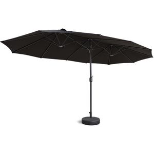 Dubbele parasol incl. hoes - 450 x 270 cm | zwart