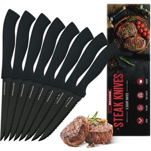 Steakmessen Set - 8 Stuks - Zwart