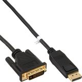 InLine Display Port naar DVI converter kabel, zwart, 5 m