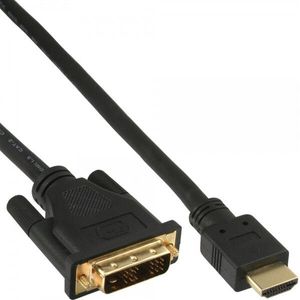 InLine® HDMI-DVI kabel, HDMI Male naar DVI 18 1 Male, vergulde contacten, 3m