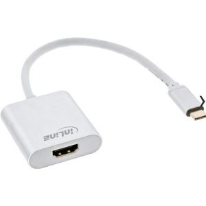 InLine® USB Display converter , USB-C naar  HDMI (DP Alt Mode), 4K2K, zilver , 0.2m
