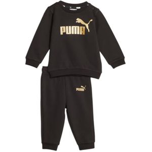 PUMA Minicats Essentials+ Crew Trainingspak Baby / Peuters Zwart Goud
