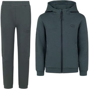 Cruyff Ignite Tape Hoodie Trainingspak Kids Donkergroen Zwart