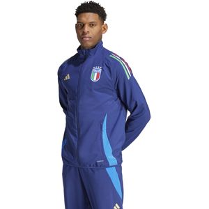 adidas Italië Presentatie Trainingsjack 2024-2026 Donkerblauw Blauw Goud