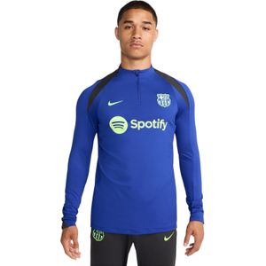 Nike FC Barcelona Strike Trainingstrui 1/4-Zip 2024-2025 Blauw Lichtgroen