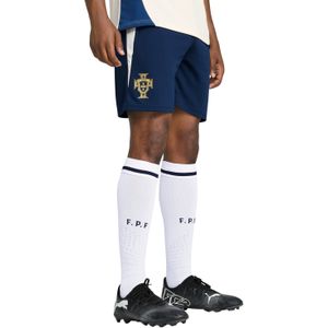 PUMA Portugal Trainingsbroekje 2025-2026 Donkerblauw Gebroken Wit Geel