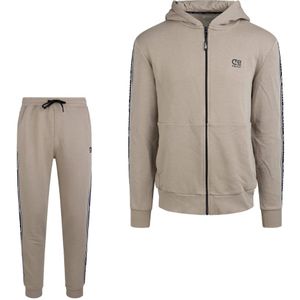 Cruyff Xicota Trainingspak Full-Zip Beige Zwart Wit