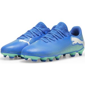 PUMA Future 7 Play Gras / Kunstgras Voetbalschoenen (MG) Kids Blauw Turquoise Wit