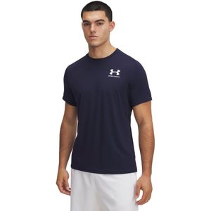 Under Armour HeatGear Fitted Ondershirt Donkerblauw Wit