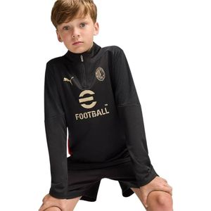 PUMA AC Milan Trainingstrui 1/4-Zip 2024-2025 Kids Zwart Rood Goud