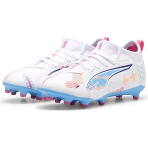 PUMA Ultra 5 Match Gras / Kunstgras Voetbalschoenen (MG) Kids Wit Blauw Roze