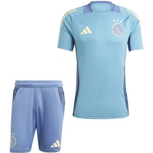 adidas Ajax Trainingsset 2024-2025 Lichtblauw Blauw Geel