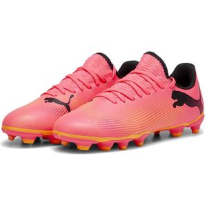 PUMA Future 7 Play Gras / Kunstgras Voetbalschoenen (MG) Kids Roze Zwart Oranje