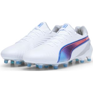 PUMA King Ultimate Gras / Kunstgras Voetbalschoenen (MG) Dames Wit Blauw Lichtroze