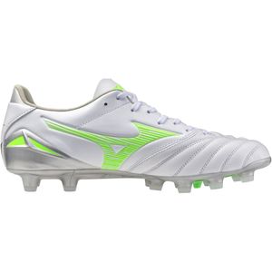 Mizuno Morelia Neo IV Pro Gras Voetbalschoenen (FG) Zilver Felgroen