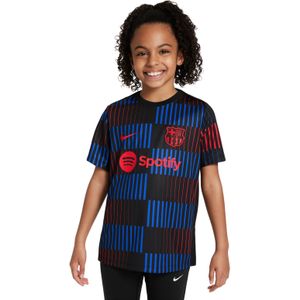 Nike FC Barcelona Pre-Match Trainingsshirt 2024-2025 Kids Zwart Blauw Rood