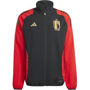 adidas België Presentatie Trainingsjack 2024-2026 Zwart Rood Goud