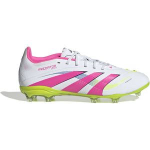adidas Predator Elite Gras Voetbalschoenen (FG) Kids Wit Roze Neongeel