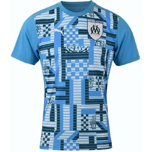 PUMA Olympique Marseille Pre-Match Trainingsshirt 2024-2025 Blauw Wit