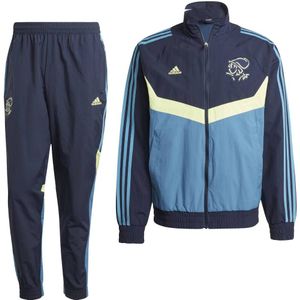 adidas Ajax Culturewear Trainingspak Woven Full-Zip 2024-2026 Blauw Lichtblauw Geel