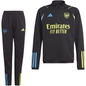 adidas Arsenal Trainingspak 1/4-Zip 2023-2024 Kids Zwart Blauw Geel