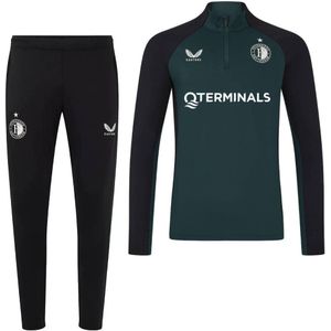 Castore Feyenoord Trainingspak 1/4-Zip 2024-2025 Donkergroen Zwart