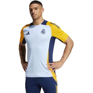 adidas Real Madrid Trainingsshirt 2024-2025 Lichtblauw Oranje Donkerblauw