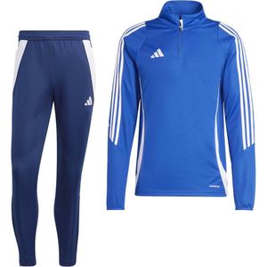adidas Tiro 24 Trainingspak 1/4-Zip Kids Blauw Donkerblauw Wit
