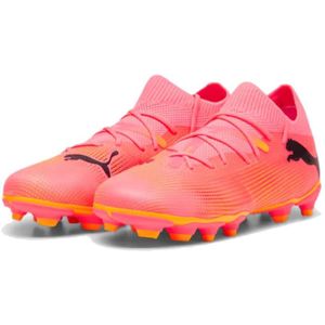 PUMA Future 7 Match Gras / Kunstgras Voetbalschoenen (MG) Kids Roze Zwart Oranje